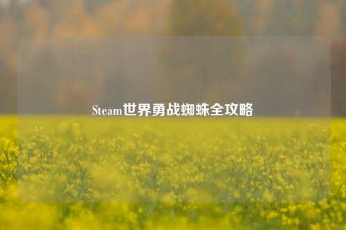 Steam世界勇战蜘蛛全攻略