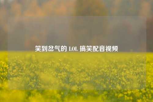 笑到岔气的 LOL 搞笑配音视频