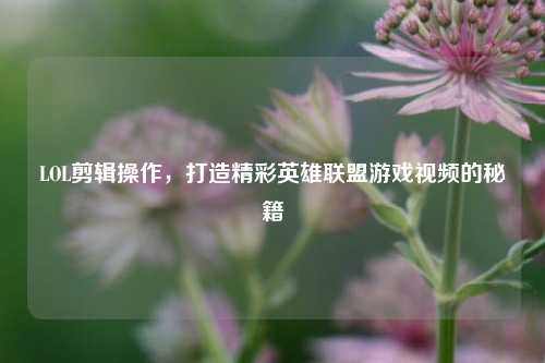 LOL剪辑操作,打造精彩英雄联盟游戏视频的秘籍