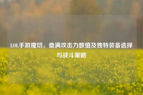 LOL手游魔切，叠满攻击力数值及独特装备选择与战斗策略