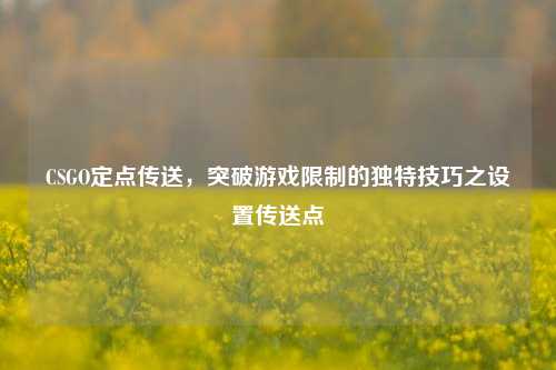 CSGO定点传送，突破游戏限制的独特技巧之设置传送点