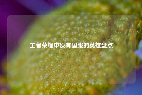 王者荣耀中没有国服的英雄盘点