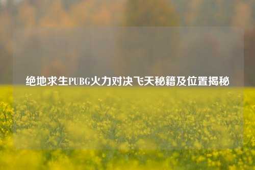 绝地求生PUBG火力对决飞天秘籍及位置揭秘