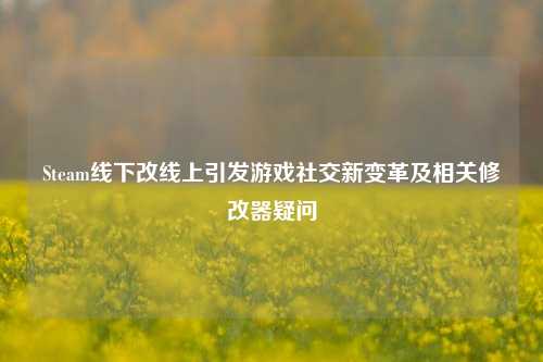 Steam线下改线上引发游戏社交新变革及相关修改器疑问