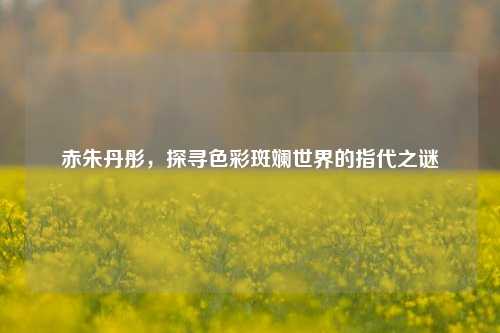 赤朱丹彤，探寻色彩斑斓世界的指代之谜