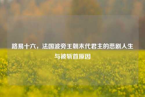 路易十六,法国波旁王朝末代君主的悲剧人生与被斩首原因