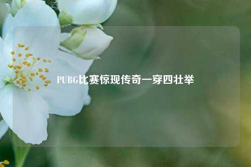 PUBG比赛惊现传奇一穿四壮举