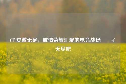 CF 安徽无尽，激情荣耀汇聚的电竞战场——cf 无尽吧