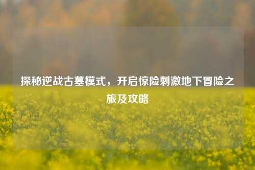 探秘逆战古墓模式,开启惊险刺激地下冒险之旅及攻略