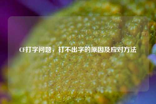 CF打字问题，打不出字的原因及应对方法