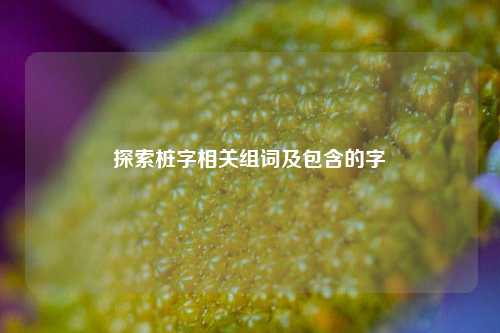 探索桩字相关组词及包含的字