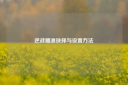 逆战瞄准抉择与设置方法
