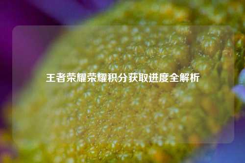王者荣耀荣耀积分获取进度全解析