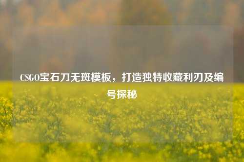 CSGO宝石刀无斑模板，打造独特收藏利刃及编号探秘