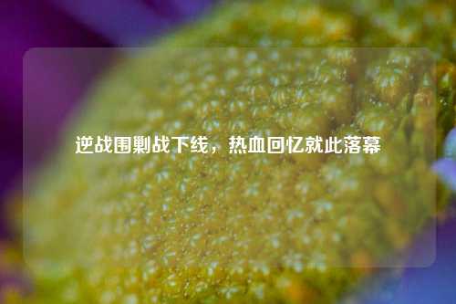 逆战围剿战下线，热血回忆就此落幕