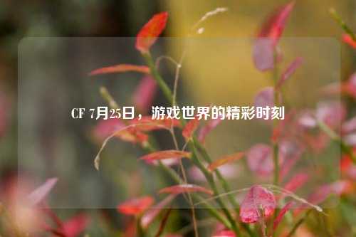 CF 7月25日,游戏世界的精彩时刻