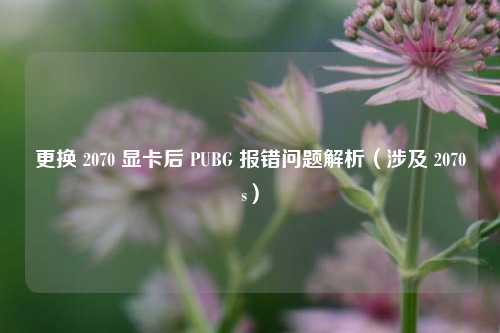 更换 2070 显卡后 PUBG 报错问题解析（涉及 2070s）