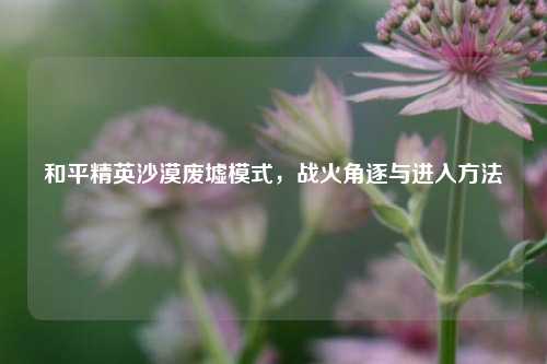 和平精英沙漠废墟模式，战火角逐与进入方法
