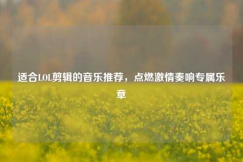 适合LOL剪辑的音乐推荐,点燃激情奏响专属乐章