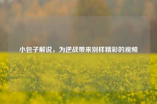 小包子解说，为逆战带来别样精彩的视频