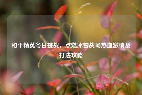 和平精英冬日挑战，点燃冰雪战场热血激情及打法攻略