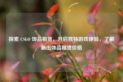 探索 CSGO 饰品租赁,开启独特游戏体验,了解新出饰品租赁价格