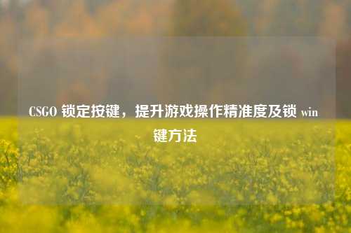 CSGO 锁定按键,提升游戏操作精准度及锁 win 键方法