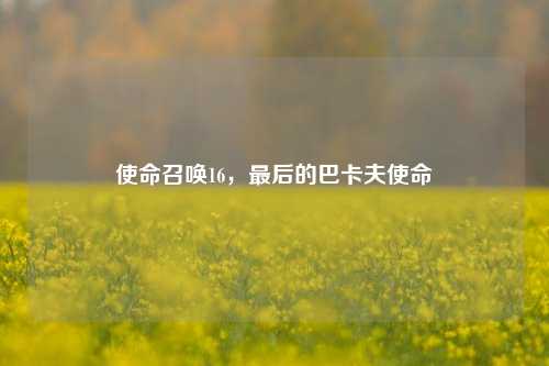 使命召唤16,最后的巴卡夫使命
