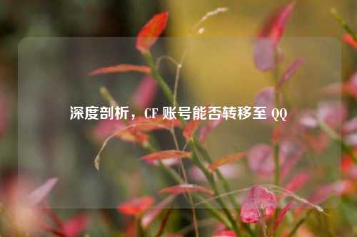 深度剖析,CF 账号能否转移至 QQ