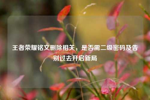 王者荣耀铭文删除相关,是否需二级密码及告别过去开启新局