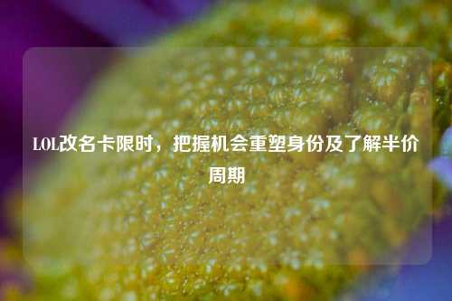 LOL改名卡限时，把握机会重塑身份及了解半价周期