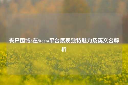 丧尸围城3在Steam平台展现独特魅力及英文名解析
