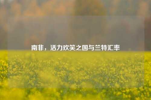 南非,活力欢笑之国与兰特汇率