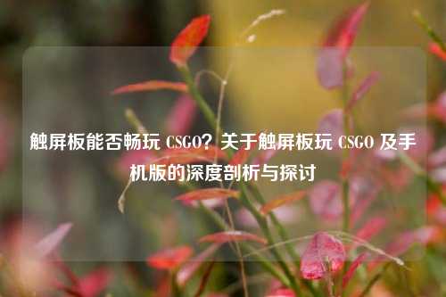 触屏板能否畅玩 CSGO？关于触屏板玩 CSGO 及手机版的深度剖析与探讨