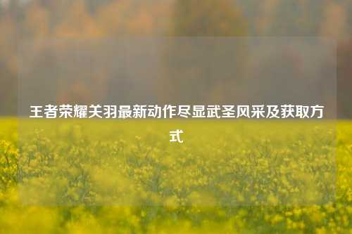 王者荣耀关羽最新动作尽显武圣风采及获取方式