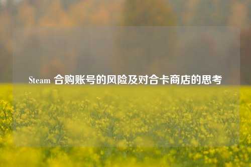 Steam 合购账号的风险及对合卡商店的思考