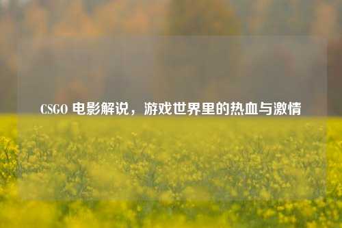 CSGO 电影解说，游戏世界里的热血与激情