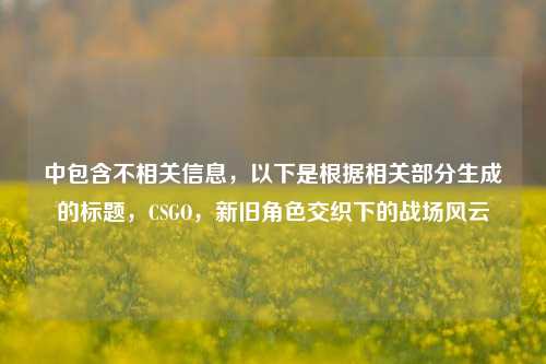 中包含不相关信息，以下是根据相关部分生成的标题，CSGO，新旧角色交织下的战场风云