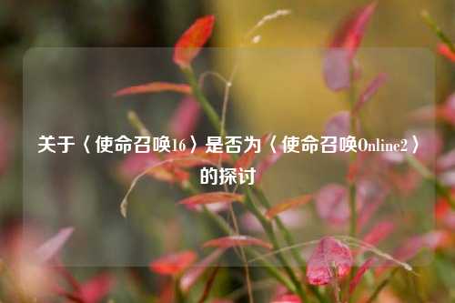 关于〈使命召唤16〉是否为〈使命召唤Online2〉的探讨