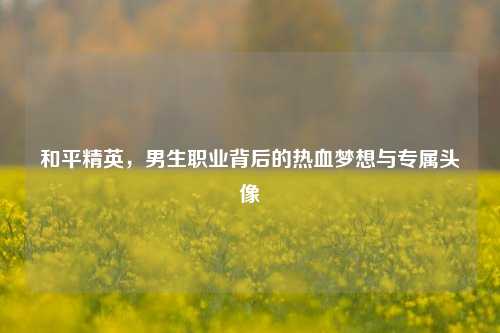 和平精英，男生职业背后的热血梦想与专属头像