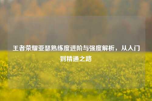 王者荣耀亚瑟熟练度进阶与强度解析，从入门到精通之路