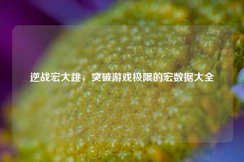 逆战宏大跳，突破游戏极限的宏数据大全
