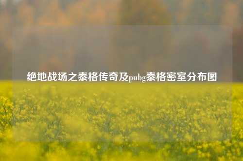 绝地战场之泰格传奇及pubg泰格密室分布图