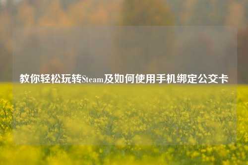 教你轻松玩转Steam及如何使用手机绑定公交卡
