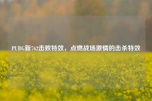 PUBG新762击败特效，点燃战场激情的击杀特效