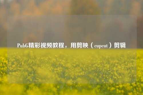 PubG精彩视频教程，用剪映（cupcut）剪辑
