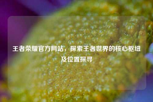 王者荣耀官方网站，探索王者世界的核心枢纽及位置探寻