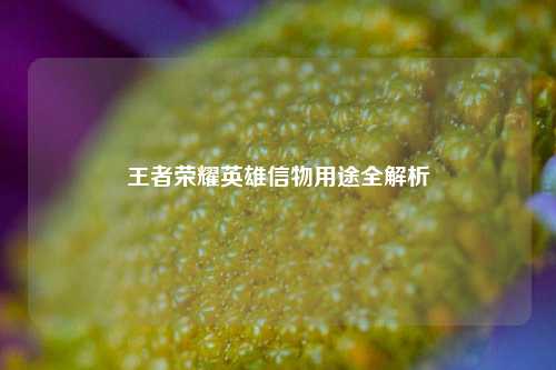 王者荣耀英雄信物用途全解析