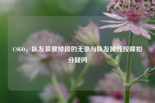 CSGO，队友菜致掉段的无奈与队友掉线投降扣分疑问