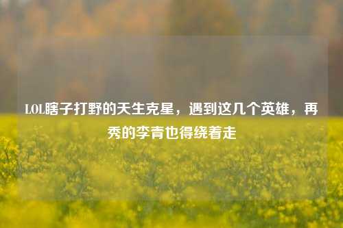 LOL瞎子打野的天生克星，遇到这几个英雄，再秀的李青也得绕着走